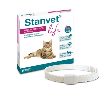 Collar natural antiparasitari per gats, marca Stangest