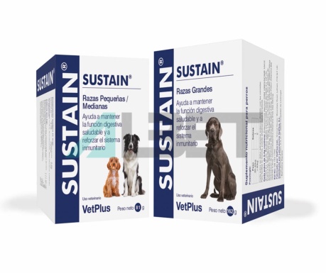 Probiòtic i prebiòtic en sobres per gats i gossos, marca Vetplus.