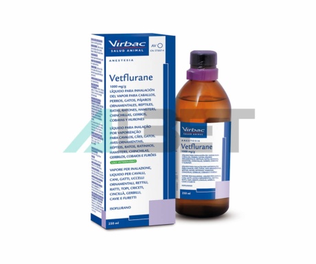 Isofluorano 250ml, anestésico inhalatorio par animales, marca Virbac