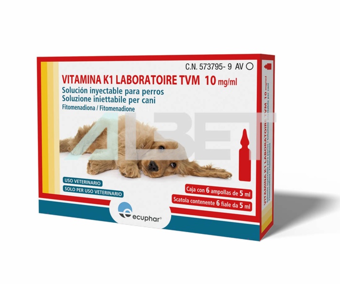 Vitamina K1 10mg/ml inyectable Albet distribució veterinària