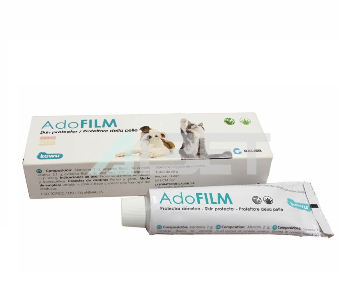 Ado Film crema regeneradora para gatos y perros, laboratorio Calier