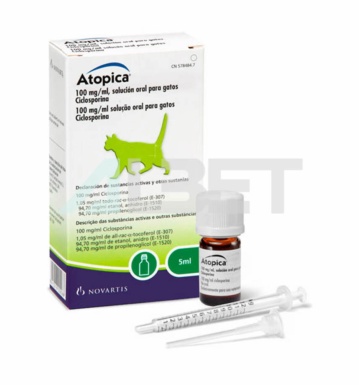 Atopica, jarabe para gatos con dermatitis alérgica, marca Elanco