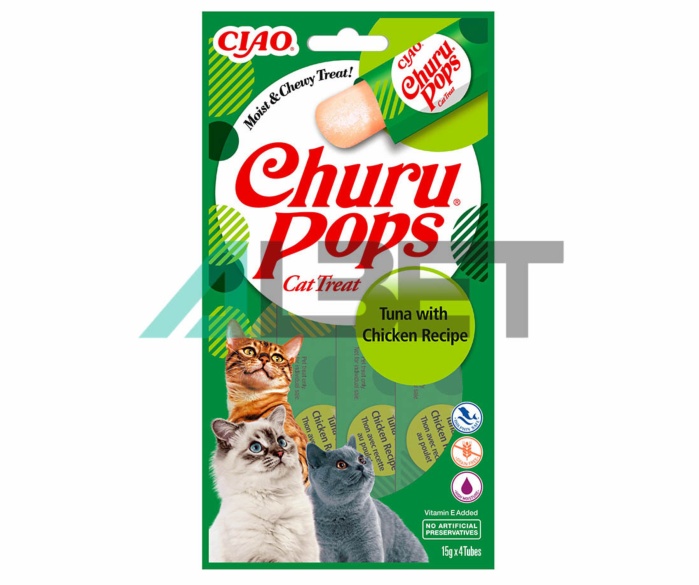 Pops Receta Atun Pollo Churu, snacks naturales para gatos