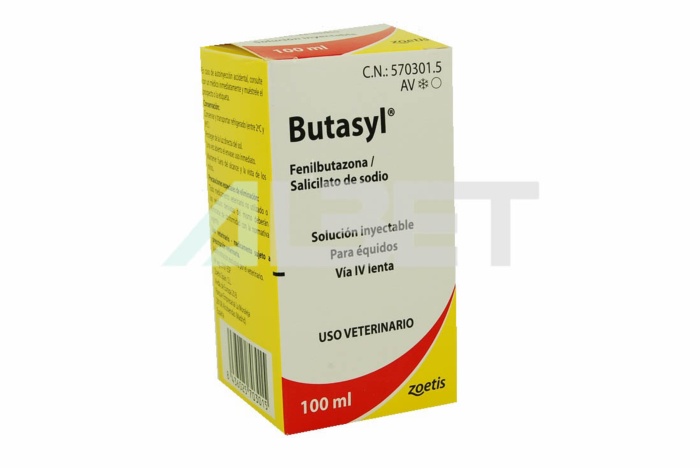 Butasyl 100ml antiinflamatori i analgèsic per cavalls