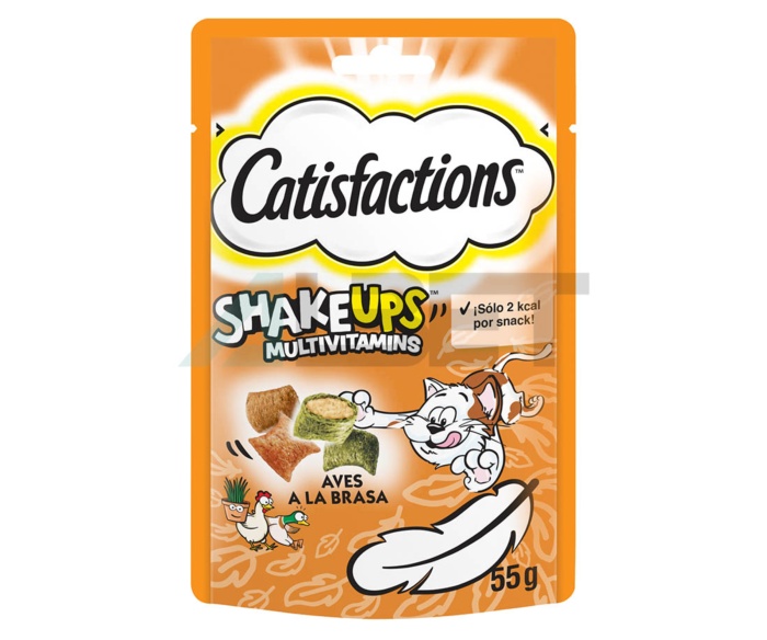 Catisfactions Shake Ups Aves a la brasa, snacks para gatos