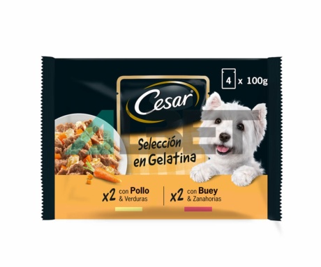 Bossetes d'aliment en gelatina per gossos, marca Cesar