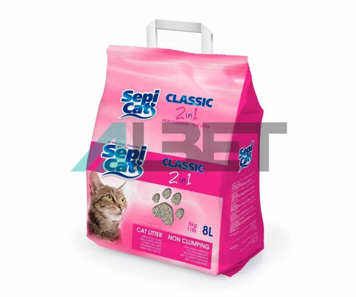 Arena absorbente de arcilla para gatos, marca Sepicat
