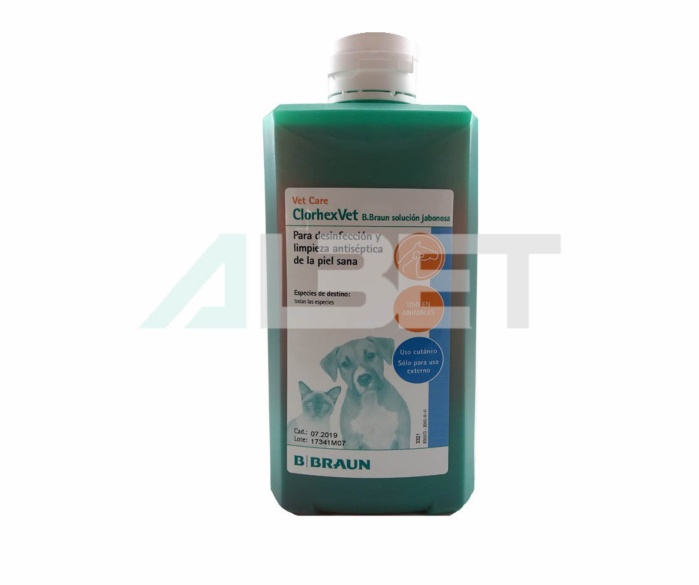 ClorhexVet 500ml sabonosa per la desinfecció i neteja antisèptica de pell sana, de Braun