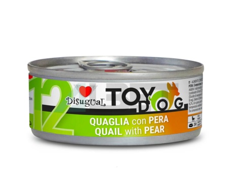 Quail Pear ToyDog, latas de paté para perros pequeños, marca Disugual