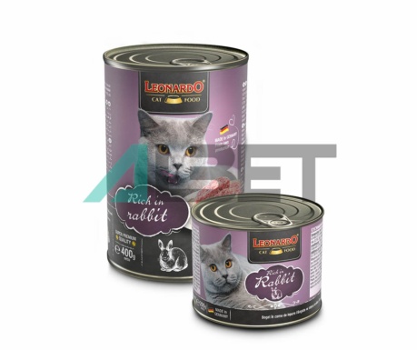 Latas de alimento húmedo para gatos, marca Leonardo