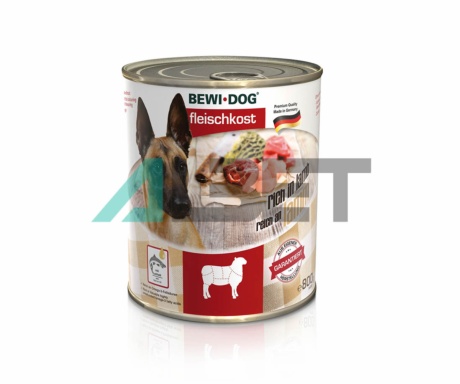 Llaunes d'aliment humit per gossos, marca Bewi Dog