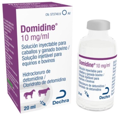 Domidine, sedante y analgésico para vacas y caballos, laboratorio Dechra