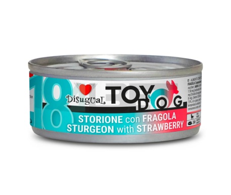 Sturgeon Strawberry ToyDog, latas de paté para perros pequeños, marca Disugual