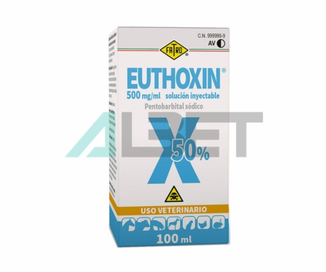 Euthoxin 500mg eutanásico inyectable para animales, laboratorio Fatro