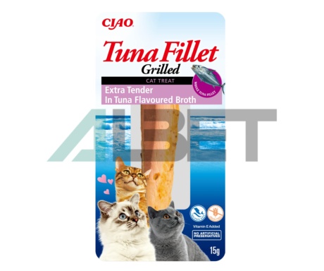 Filete Tierno Atun Caldo Atun, snack natural para gatos, marca Churu