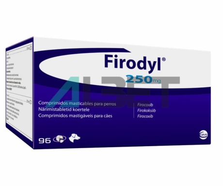 Firodyl, antiinflamatori en pastilles per gossos, marca Ceva