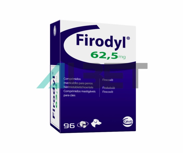 Firodyl, antiinflamatorio en comprimidos para perros, marca Ceva