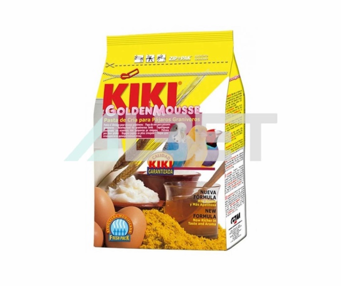 KIKI GOLDEN MOUSSE AMARILLO, pasta para mantener el color amarillo de los canarios