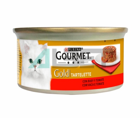 Tartaleta per gats, trocets bou i tomàquet amb salsa, Gourmet Gold