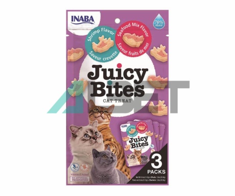 Juicy Bites Gamba y Marisco, snacks para gatos, marca Churu