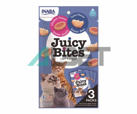 Juicy Bites Pollo y Atún, snacks per gats, marca Churu