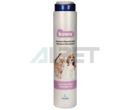 Kawu Desodorante, champú especial malos olores para gatos y perros, laboratorio Calier