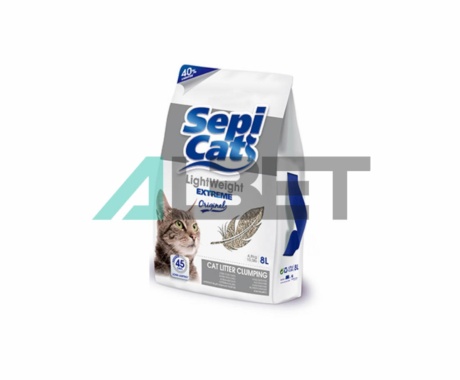 Arena aglomerante de arcilla para gatos, marca Sepicat
