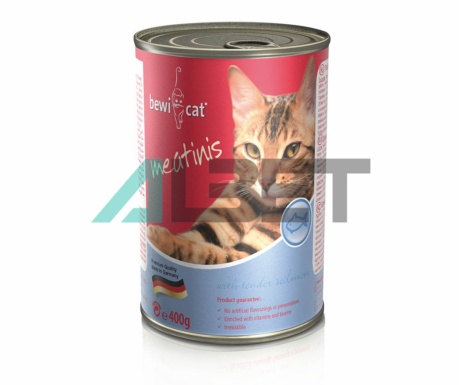 Meatinis Salmon Bewi Cat, alimento húmedo natural para gatos