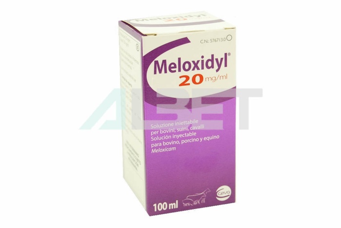 Meloxidyl 20mg/ml 100ml antiinflamatorio inyectable para ganadería, laboratorio Ceva