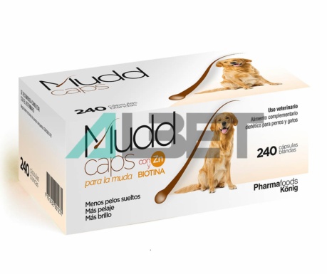 Mudd 240 Comprimidos, mejora de la piel y el pelo de perros, laboratorio Konig