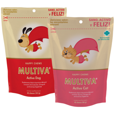 Vitaminas en chews para gatos y perros, marca Vetnova