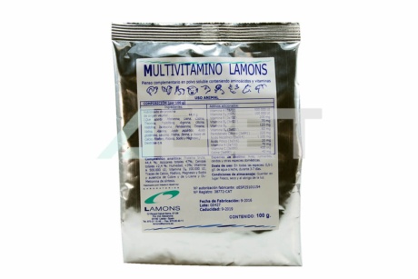 Premezcla de aminoácidos y vitaminas en polvo, marca Lamons