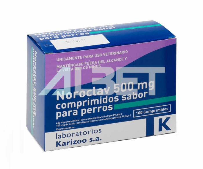 Noroclav 500mg antibiótico oral en comprimidos para perros, Karizoo