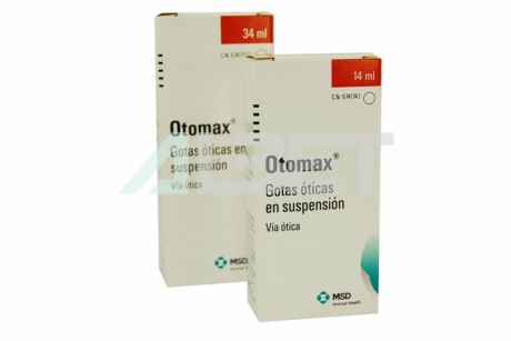 Otomax, gotes per otitis en gossos, marca MSD