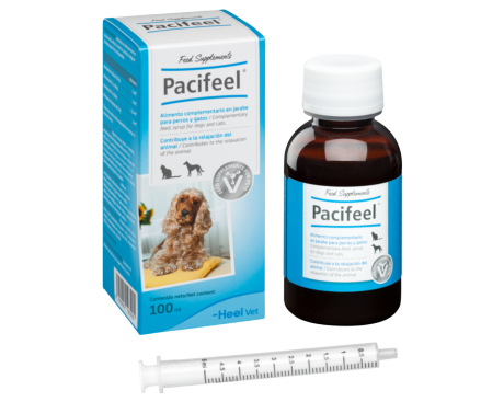 Pacifeel jarabe tranquilizante natural para mascotas, laboratorio Heel