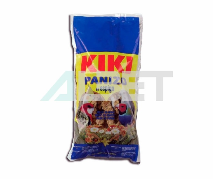 Panizo Espiga 250 gramos, comida para pájaros, juegan y picotean, marca Kiki