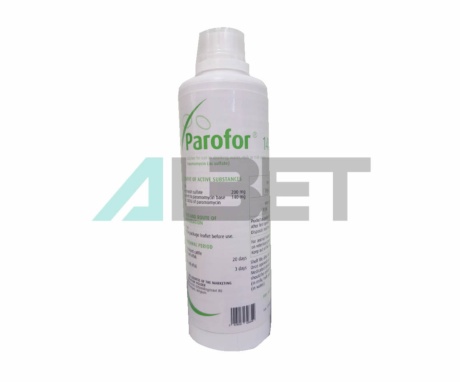 Parofor 140mg/ml, antibiótico oral para cerdos y bovinos