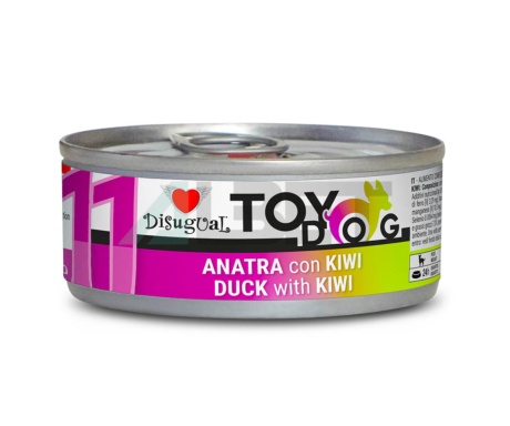 Duck Kiwi ToyDog, latas de paté para perros pequeños, marca Disugual