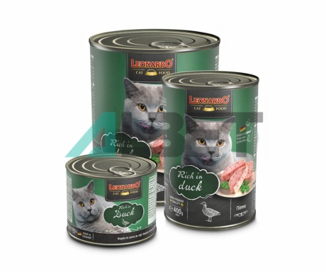 Llaunes d'aliment humit per gats, marca Leonardo