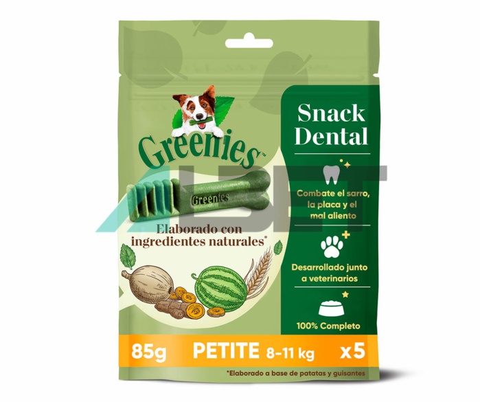 Snacks dentales para perros pequeños de 8 a11kg, marca Greenies