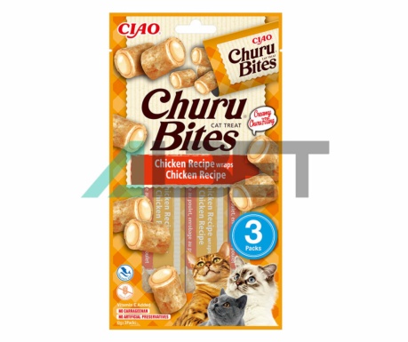 Bites Receta Pollo Churu, snacks naturales para gatos
