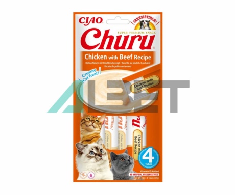 Receta Pollo Buey Churu , snacks naturales para gatos