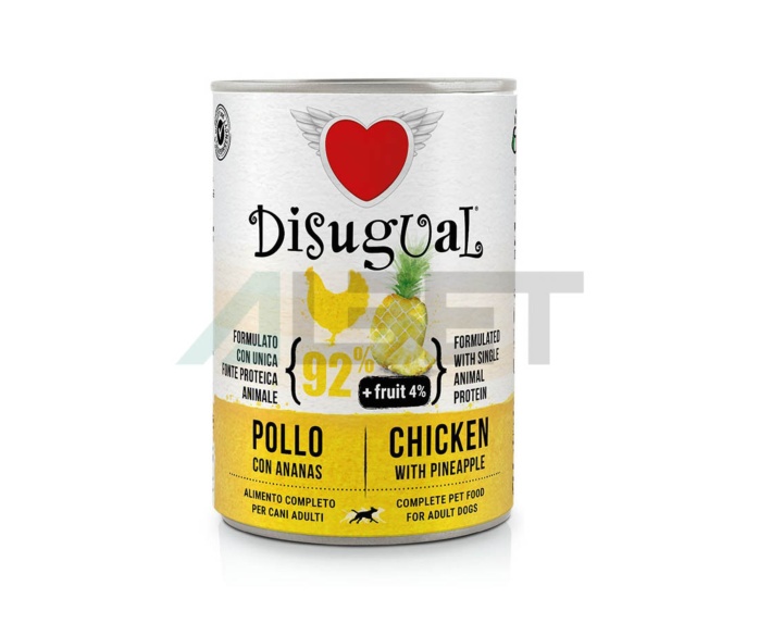 Fruit Chicken with Pineaple, paté per gossos adults, marca Disugual
