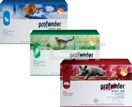 Profender pipetas antiparasitarias para gatos con gusanos, laboratorio Vetoquinol