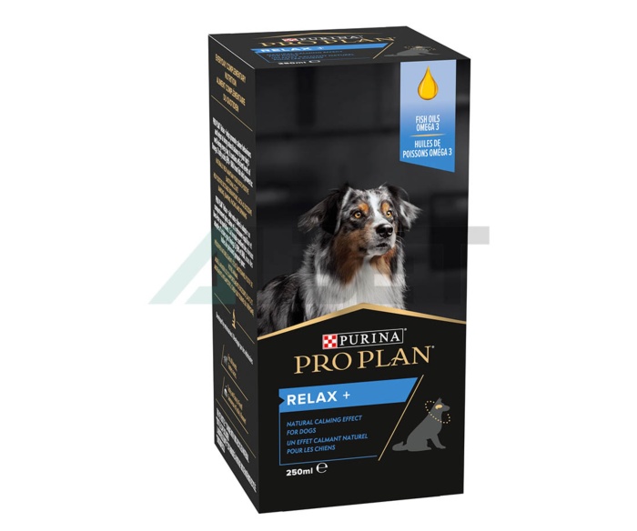 Relax Pro Plan, suplemento relajante para perros, en formato aceite.