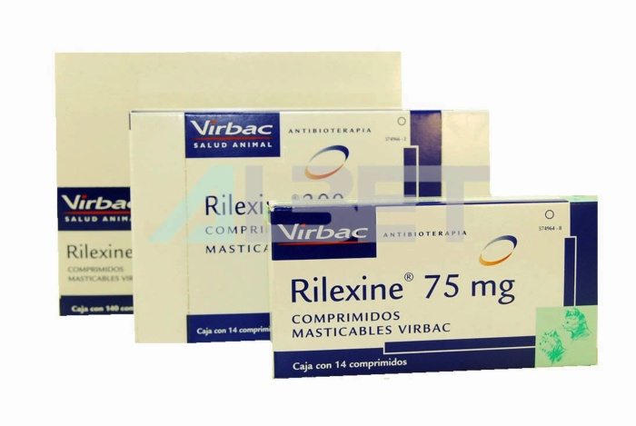 Rilexine antibiótico en comprimidos para gatos y perros, laboratorio Virbac
