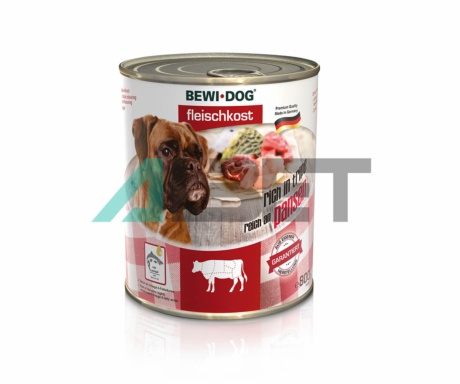 Llaunes d'aliment humit per gossos, marca Bewi Dog
