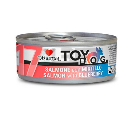 Salmon Blueberry ToyDog, latas de paté para perros pequeños, marca Disugual