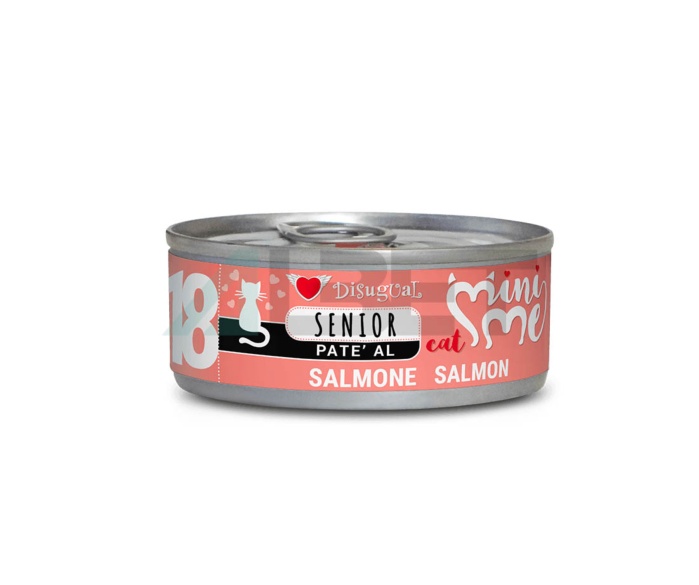Mini-Me Salmon Senior, paté para gatos mayores, marca Disugual 