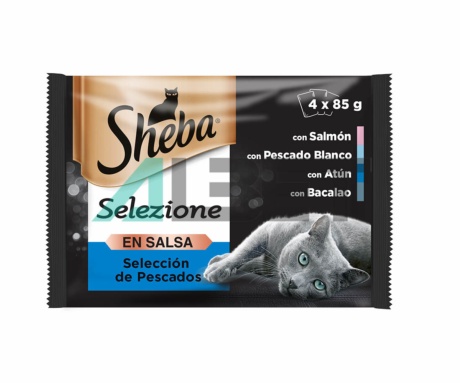 Sheba Selezione - Alimento húmedo para gatos, bocaditos en salsa de pescado o carne. En bolsitas individuales